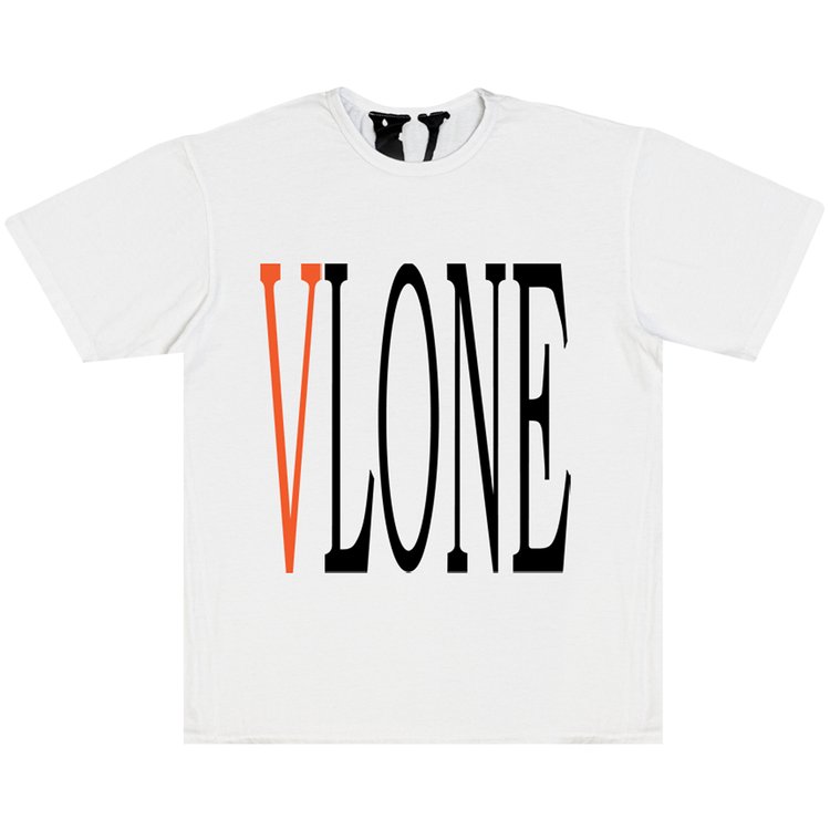 Vlone Staple T-Shirt 'White/Orange'