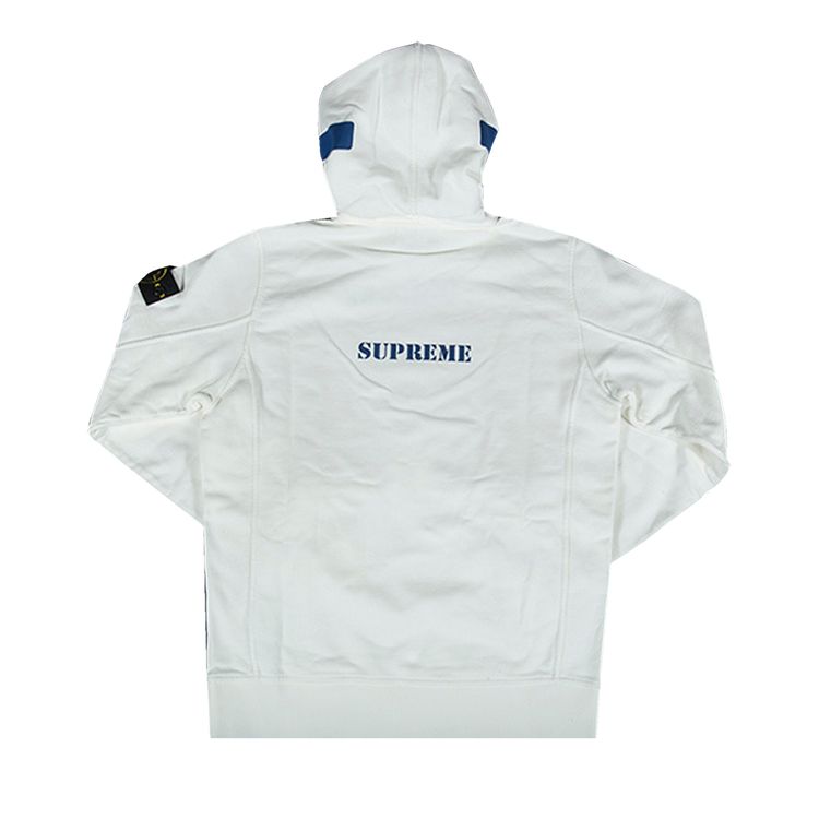 Supreme x Stone Island Hooded Sweatshirt White
