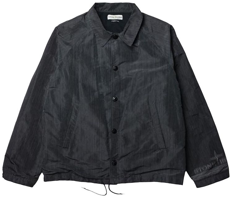 Stone Island Sublimation Printed Yarn Coach Jacket Black