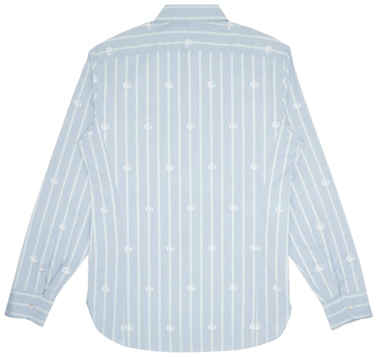 Gucci GG Striped Tailored Cotton Shirt AzureMargarine