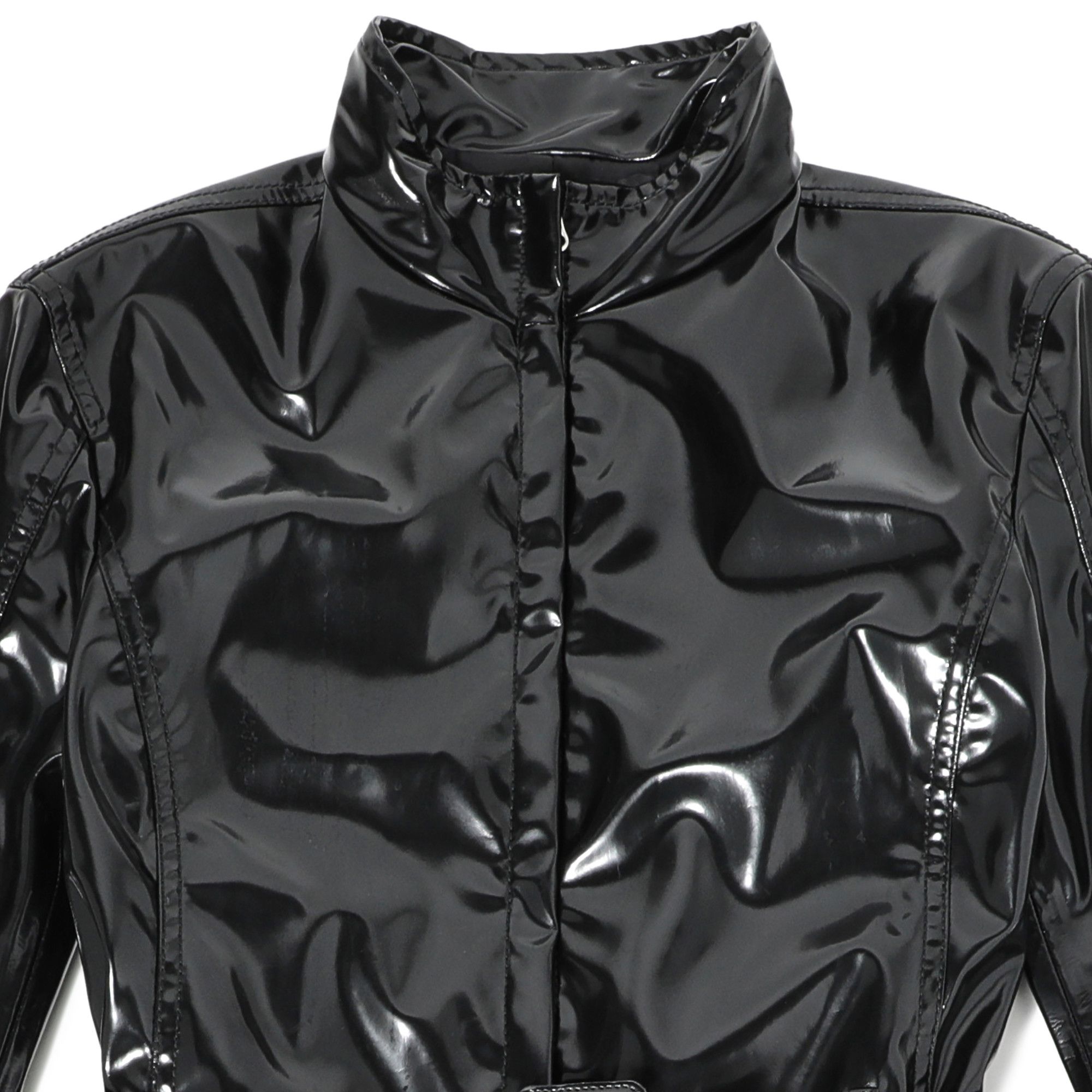 Buy MM6 Maison Margiela High-Neck Trench Coat 'Black