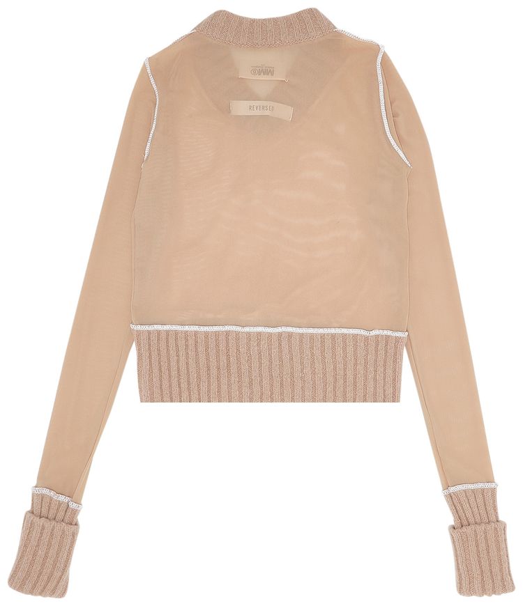 MM6 Maison Margiela Mesh And Knit Sweater Nude
