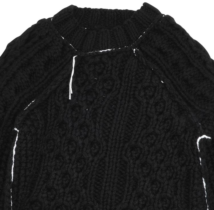 MM6 Maison Margiela Chunky Cable Knit Sweater Black