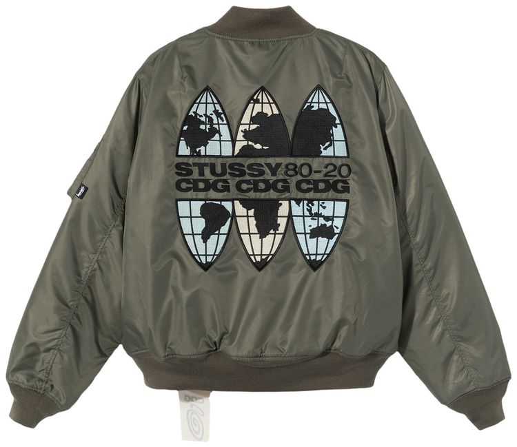 Stussy x Comme des Garcons MA 1 Jacket Olive