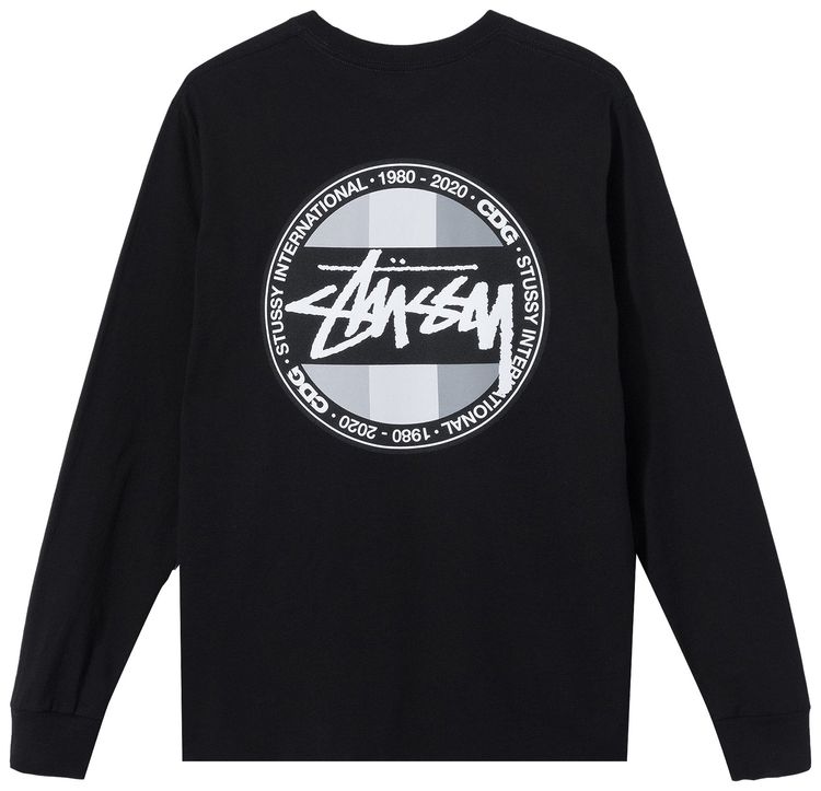 Stussy x Comme des Garcons Dot Long Sleeve T Shirt Black
