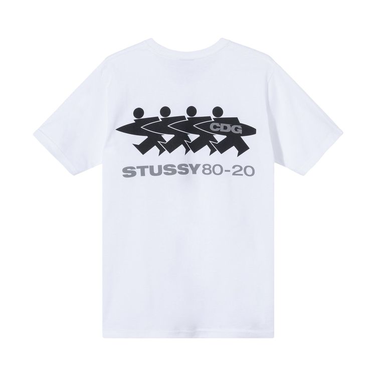 Stussy x Comme des Garcons Surfman T Shirt White