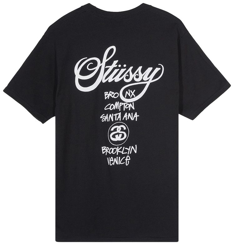 Stussy x Dover Street Market World Tour T Shirt Black