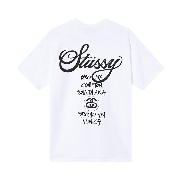 Stussy x Dover Street Market World Tour T Shirt White