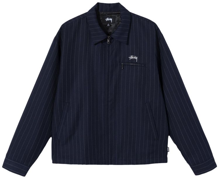 Stussy x Comme des Garcons Pin Striped Bing Jacket Navy