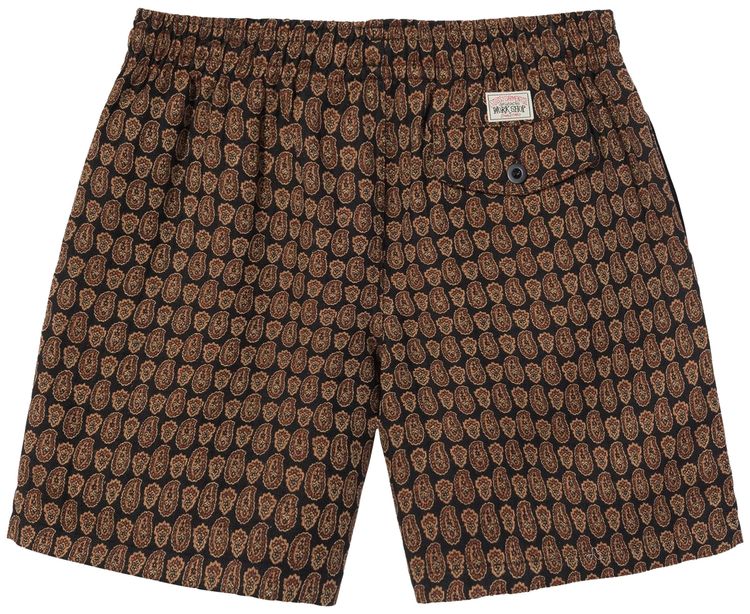 Stussy x Our Legacy Laguna Shorts Black Orange Paisley