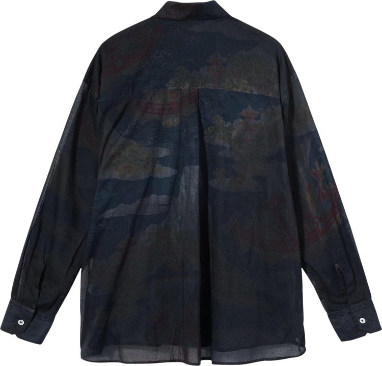 Stussy x Our Legacy Borrowed Button Down Shirt Seven Seas Print