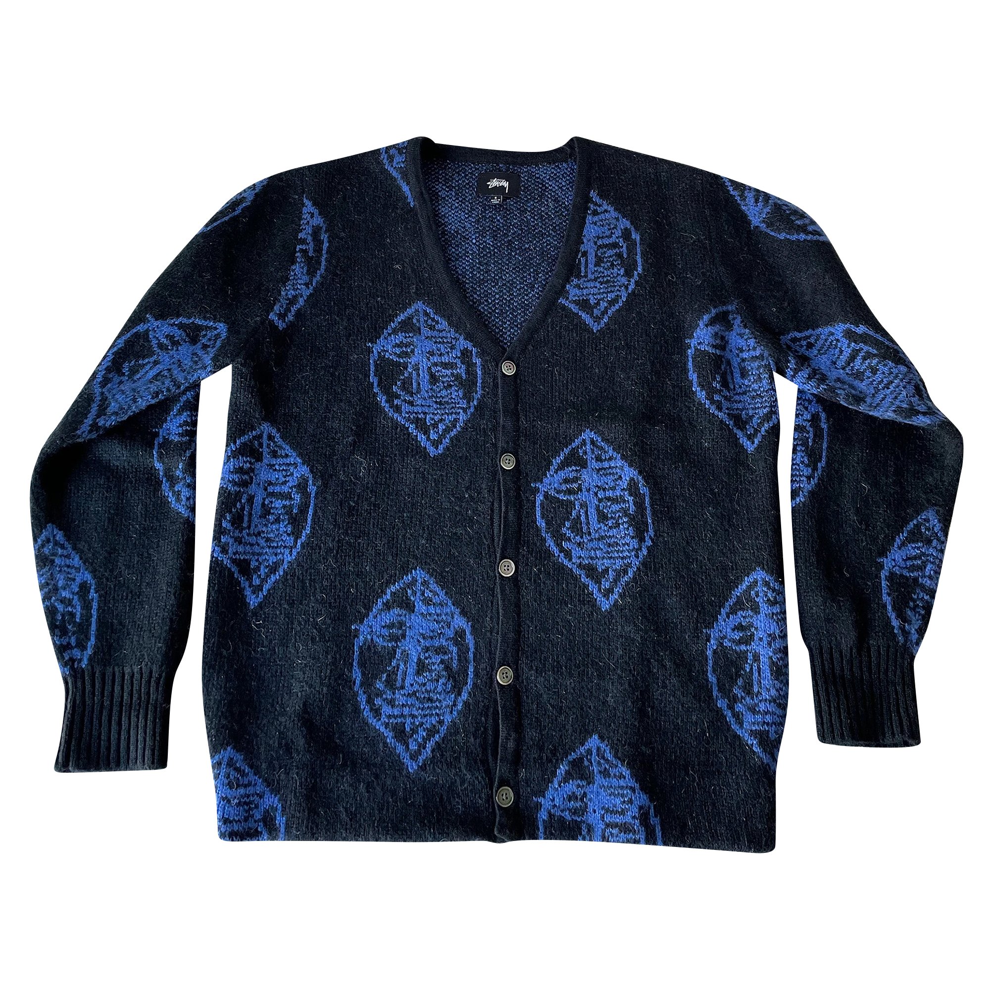 Buy Stussy Mohair Mask Cardigan 'Navy' - 0535 100000309MMC NAVY | GOAT