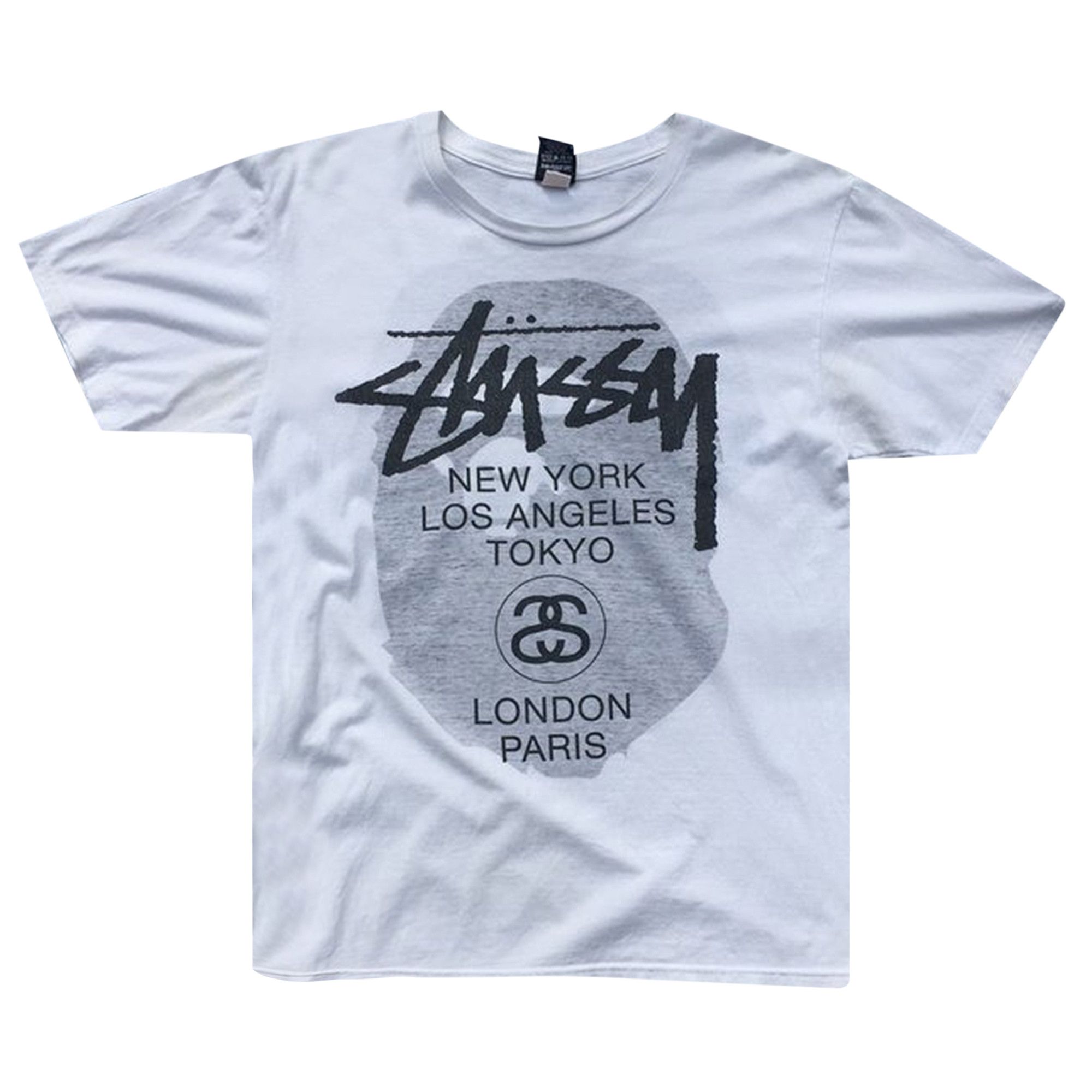 Buy Stussy x BAPE World Tour Tee 'White' - 0535
