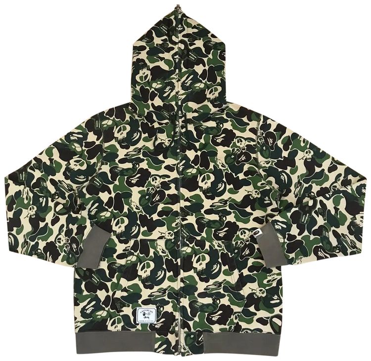 BAPE x Stussy Full Zip Hoodie Skull Camo