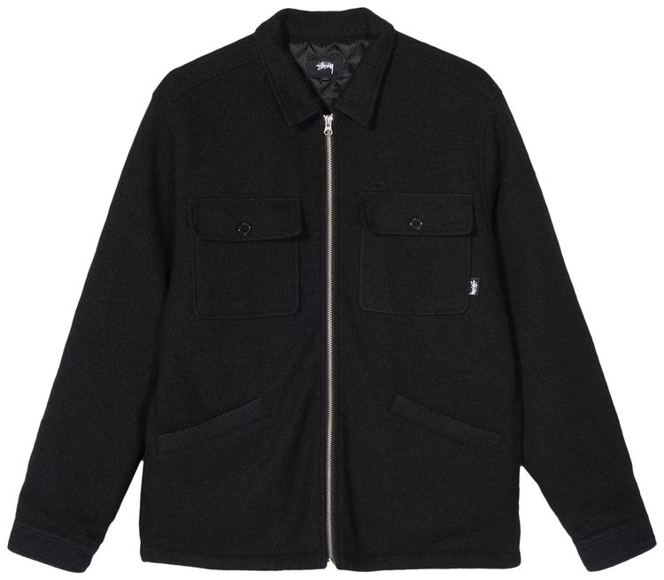 Stussy x Patta Boiled Wool Overshirt Black