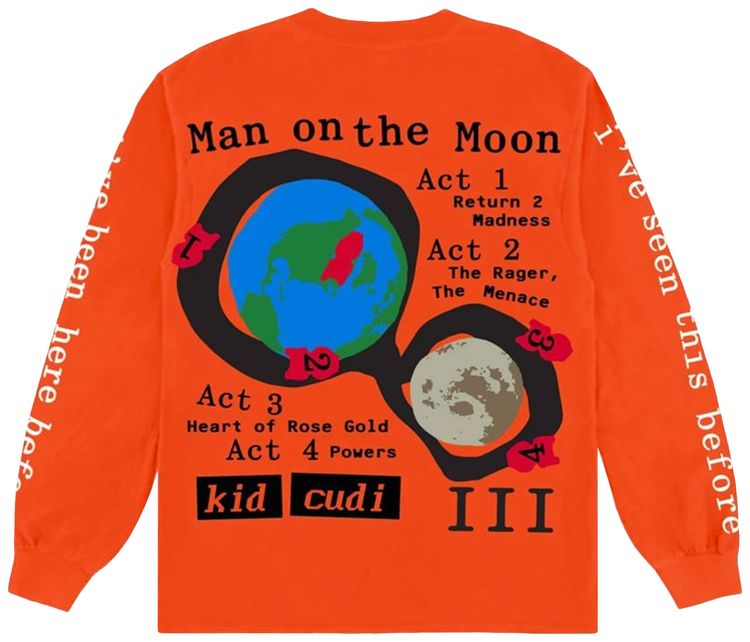 Cactus Plant Flea Market x Kid Cudi For MOTM III Return 2 Madness Long Sleeve Tee Orange