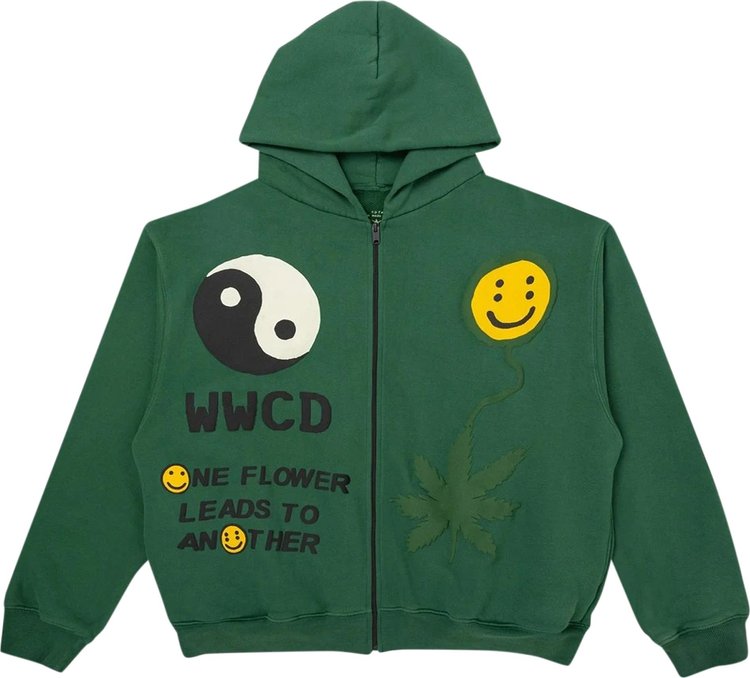 Cactus Plant Flea Market Earth First Zip Hooded Sweatshirt 'Green'