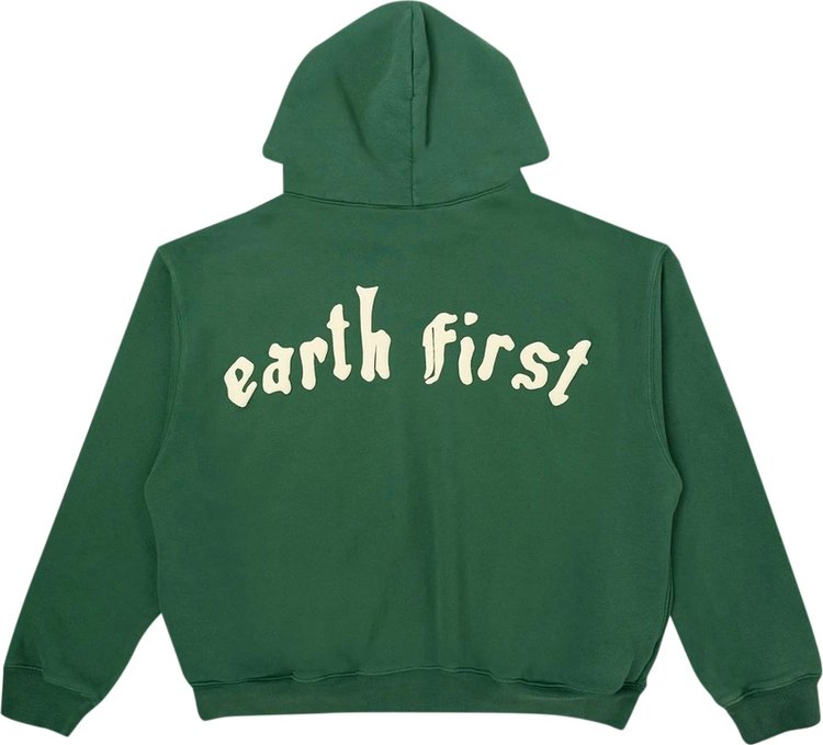 Cactus Plant Flea Market Earth First Zip Hooded Sweatshirt Green