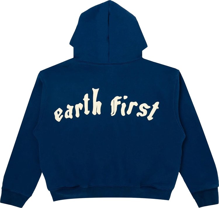 Cactus Plant Flea Market Earth First Zip Hooded Sweatshirt Blue