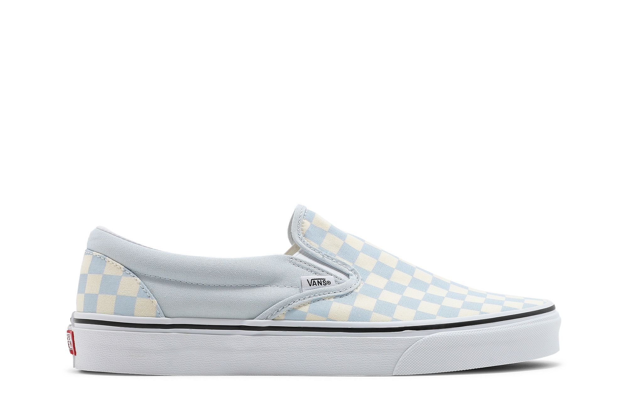 Light blue slip clearance on checkered vans