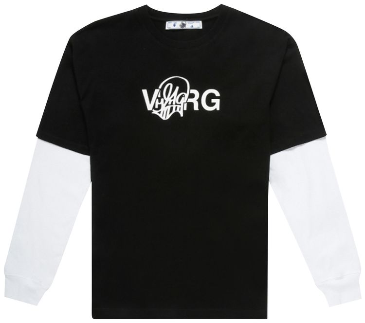 Off White x Katsu Double Sleeve Tee BlackWhite