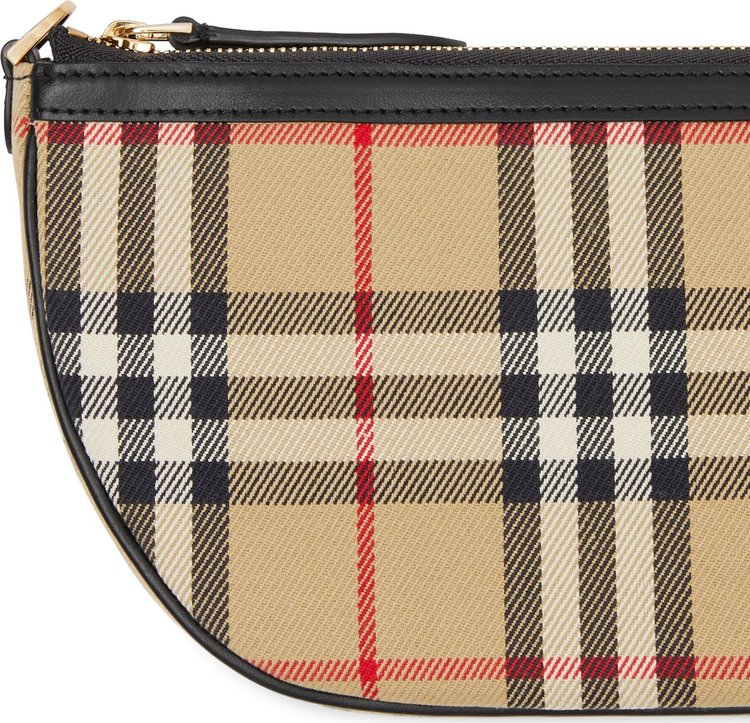 Burberry Olympia Check Pouch Shoulder Bag Archive Beige