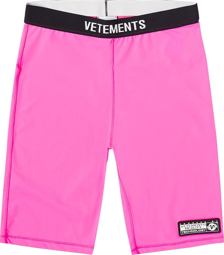 Vetements Logo Cycling Shorts 'Hot Pink/Black'
