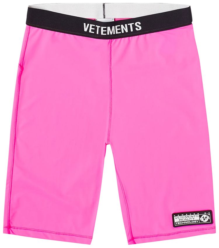 Vetements Logo Cycling Shorts 'Hot Pink/Black'