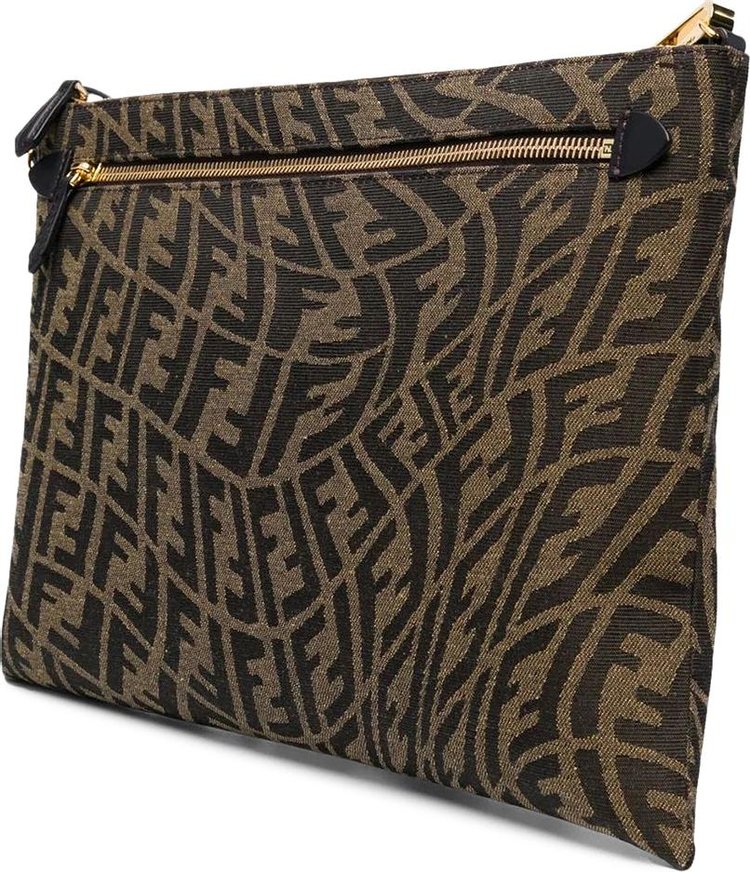 Fendi x Sarah Coleman FF Vertigo Clutch Bag Brown