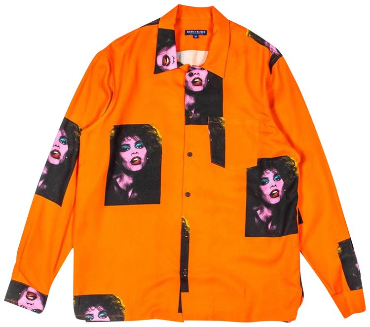Born x Raised Disco Button Up Orange