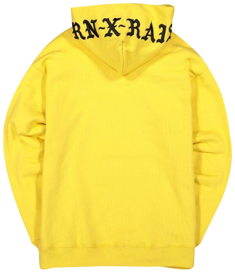 Born x Raised Embroidered Logo Relaxed Fit Hoodie Yellow