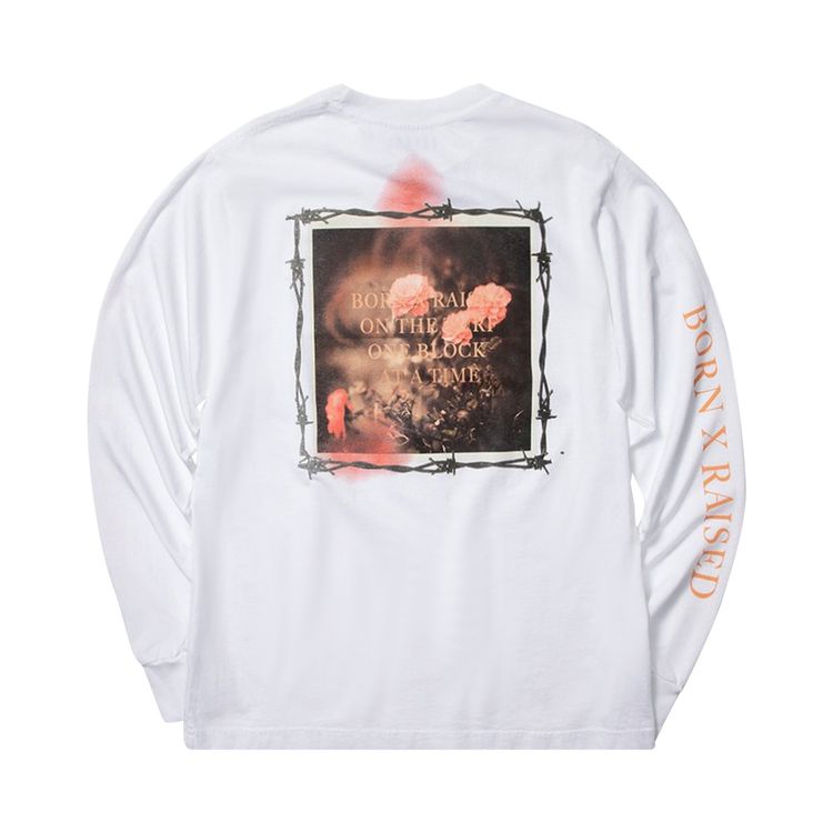 Born x Raised Barbed Wire Long Sleeve T Shirt White