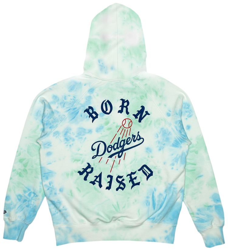 Born x Raised Los Angeles Dodgers Tie Dye Hoodie Aqua