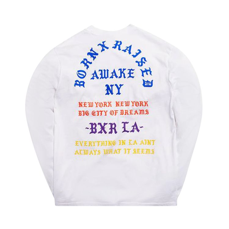 Born x Raised x Awake Coast To Coast Long Sleeve Tee White