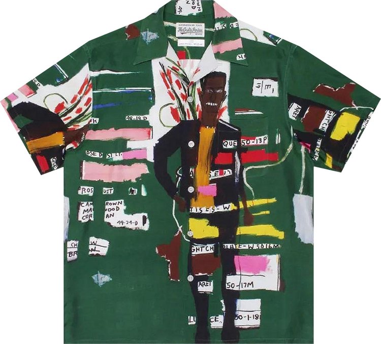 Wacko Maria Jean-Michel Basquiat Short-Sleeve Hawaiian Shirt (Type-2) 'Green Multi'