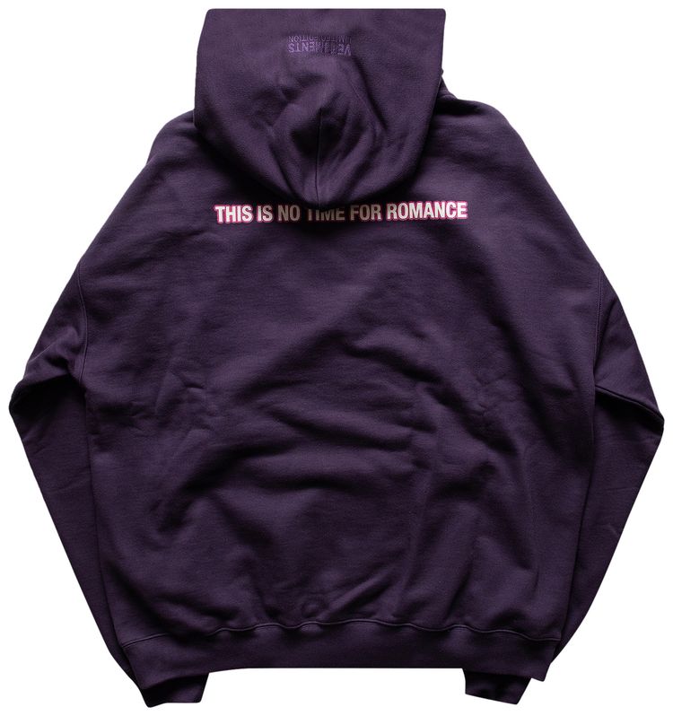 Vetements No Time For Romance Heavy Molleton Hoodie Purple