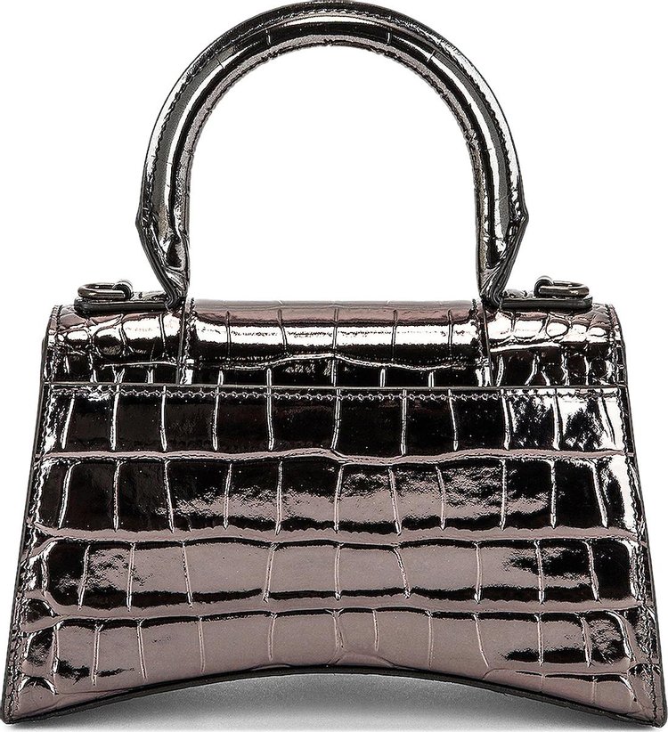 Balenciaga XS Hourglass Top Handle Bag Gunmetal