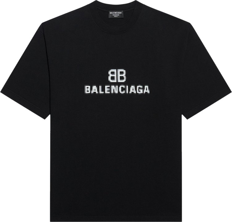 Buy Balenciaga BB Pixel Medium Fit T-Shirt 'Black/White' - 612966 TKVI7 ...