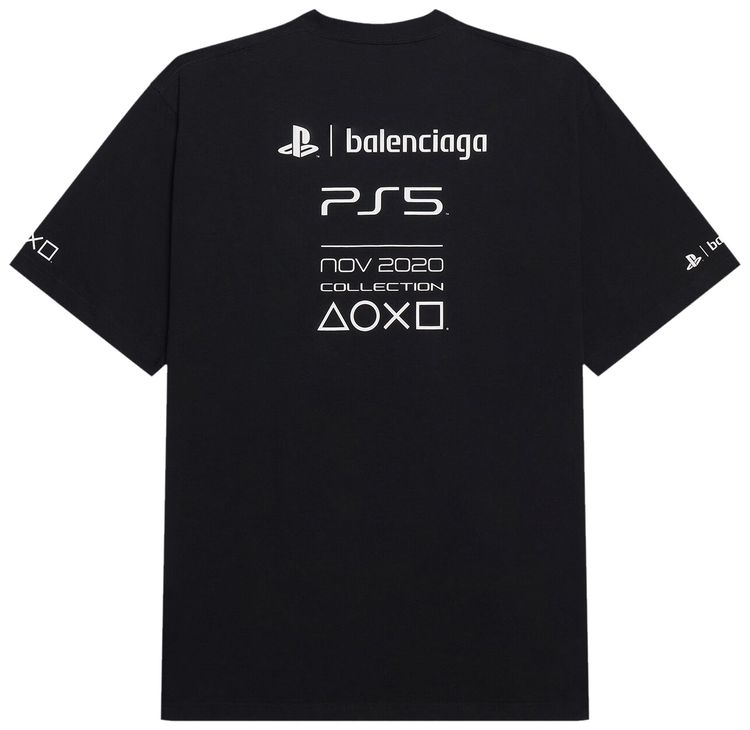 Balenciaga Playstation Boxy Long Sleeve Tee BlackWhite