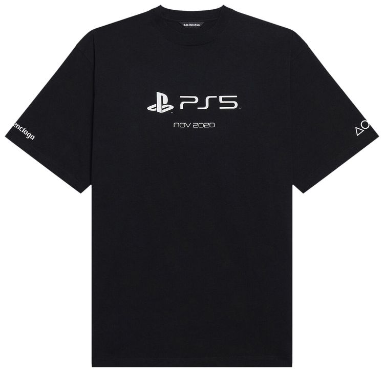 Balenciaga Playstation Boxy Long Sleeve Tee BlackWhite