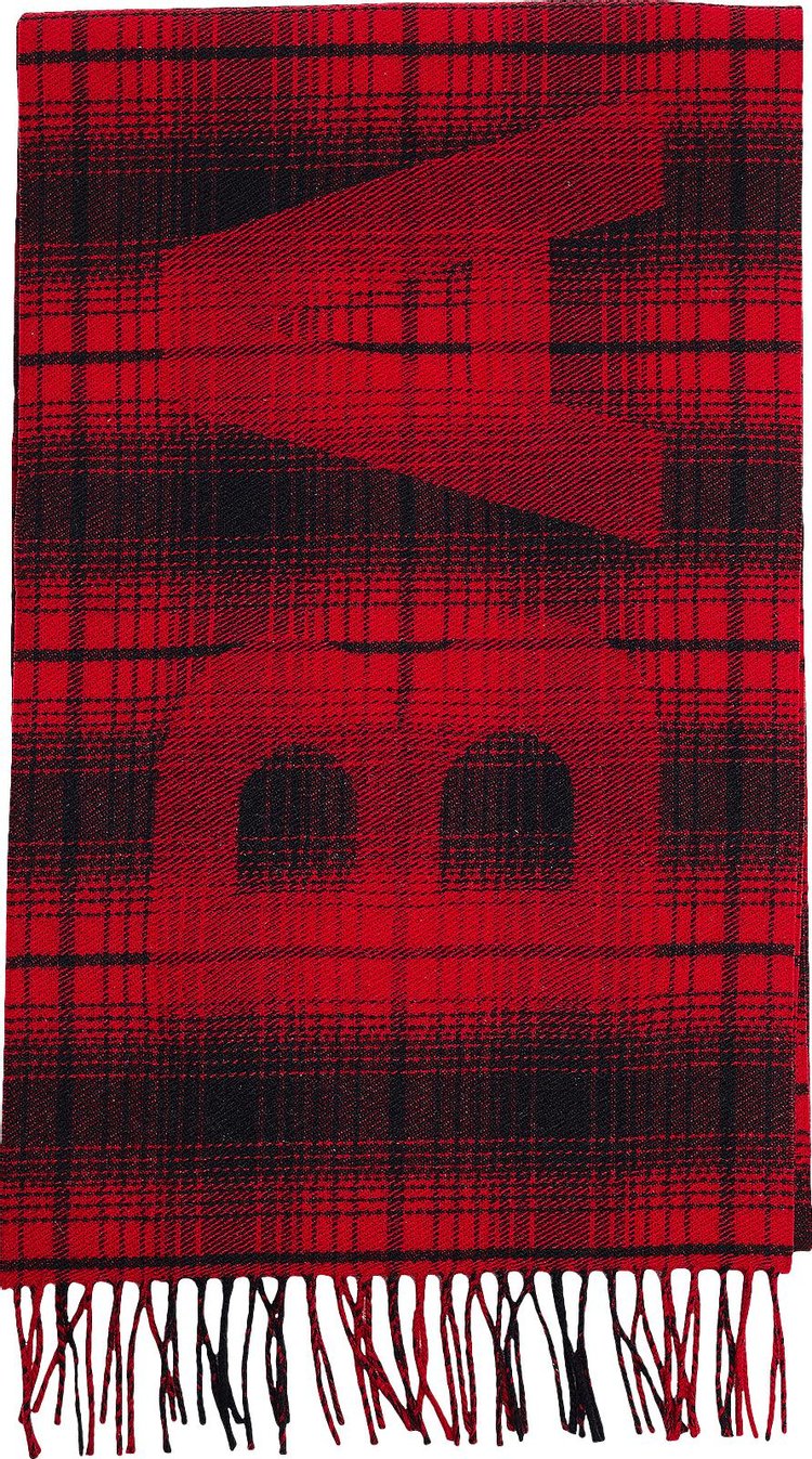 Balenciaga Macro Check Print Scarf 'Black/Red'