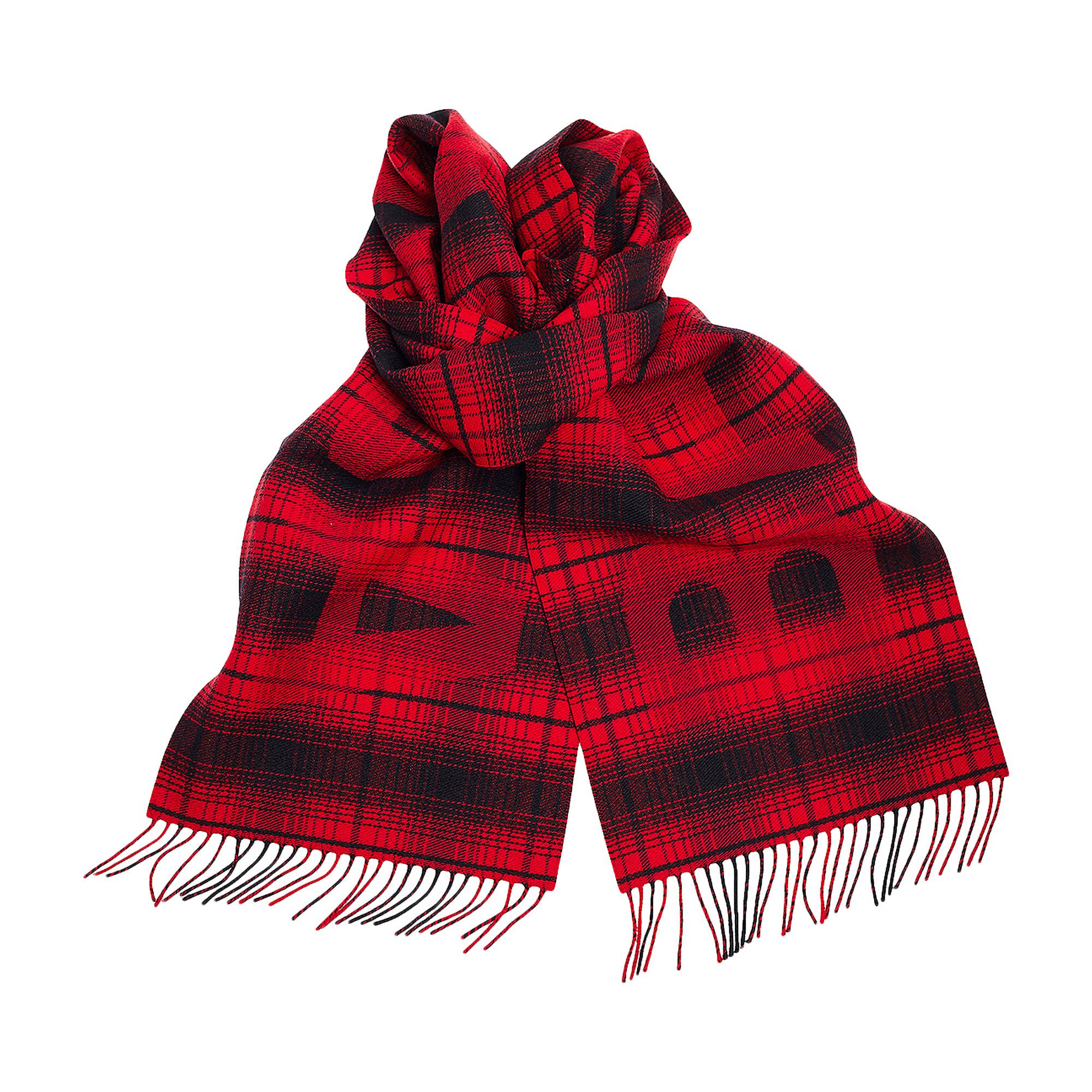 Buy Balenciaga Macro Check Print Scarf 'Black/Red' - 652613 320B0