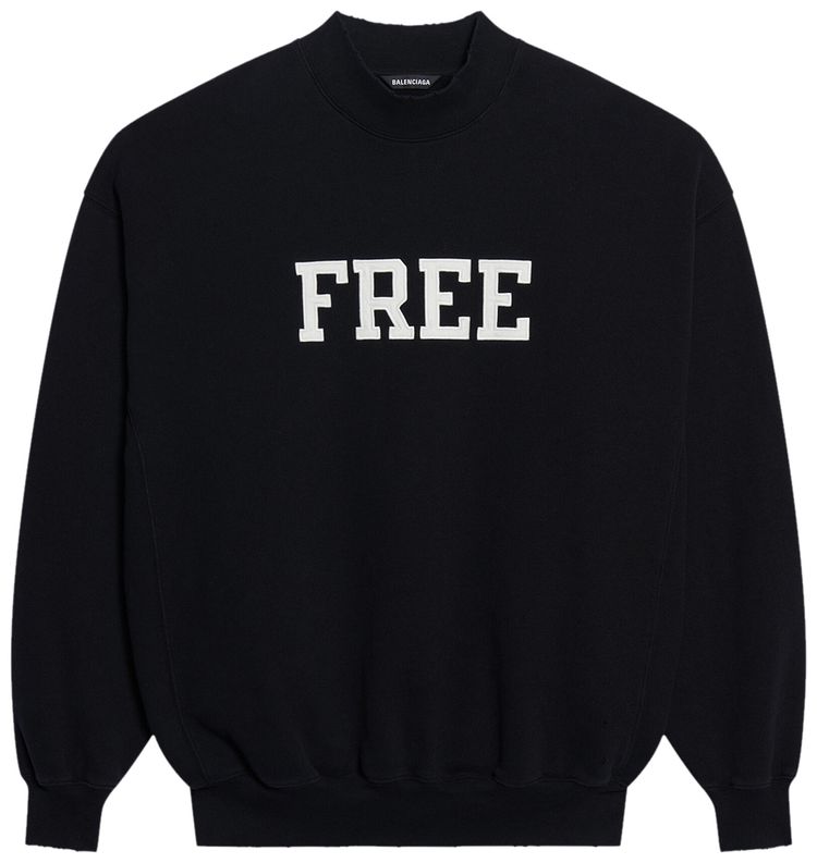 Balenciaga Free Logo Crewneck BlackWhite