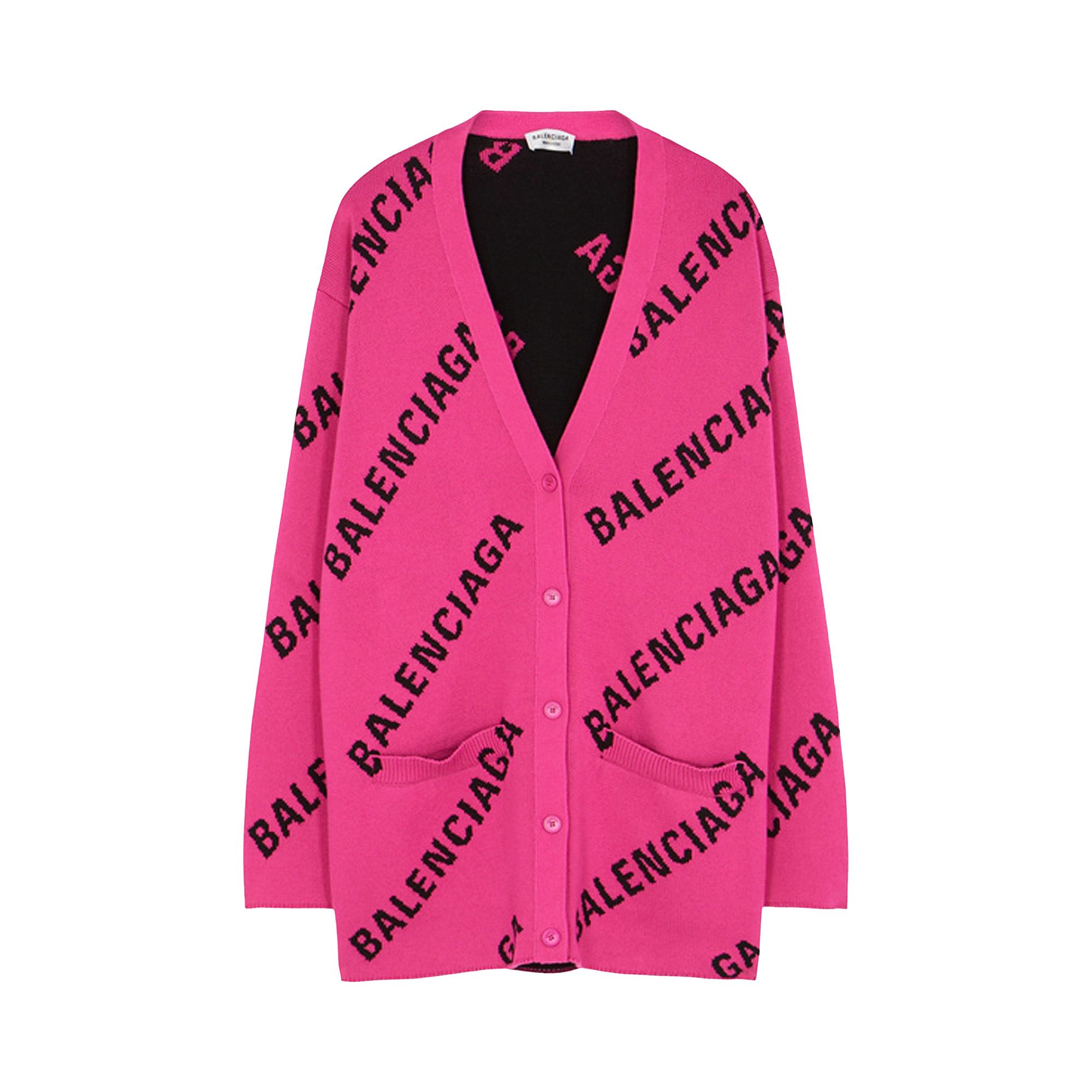 BALENCIAGA Black Jacquard Logo Cardigan  VERGLE