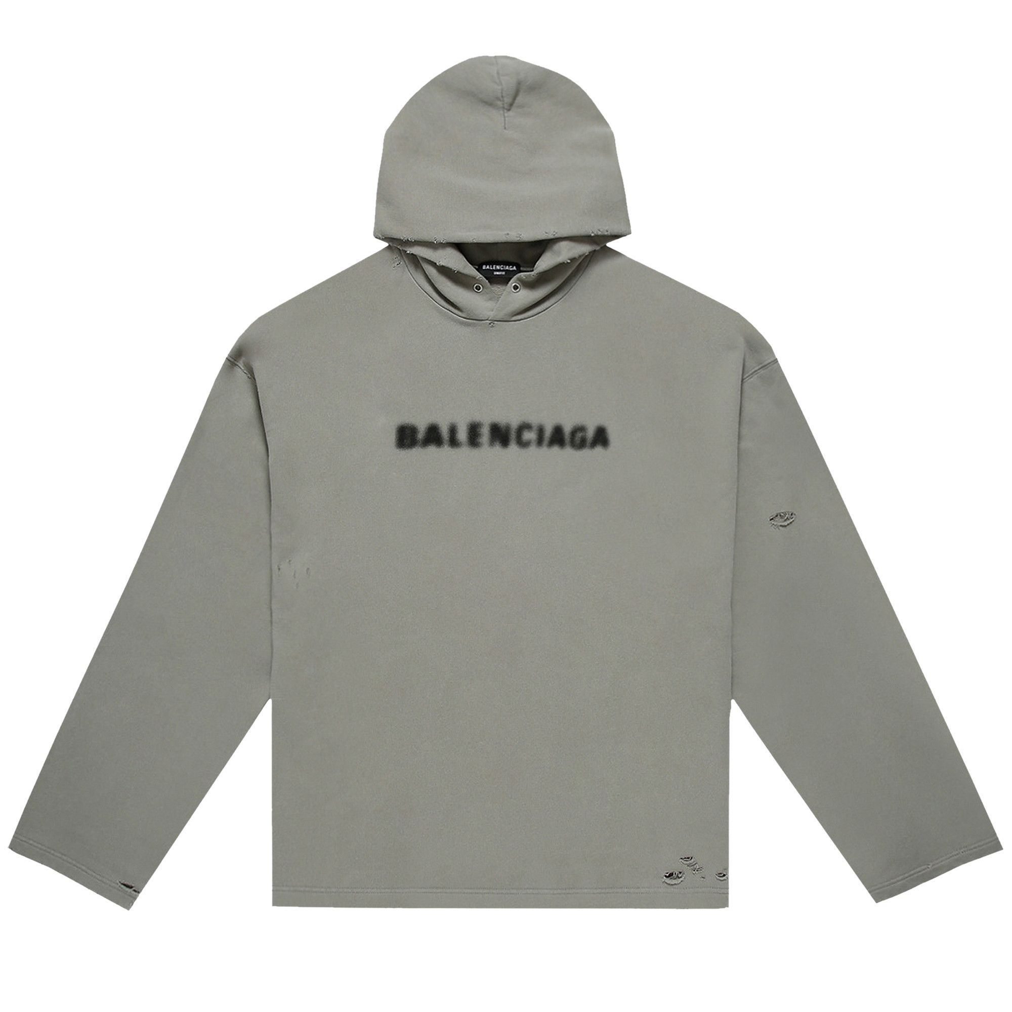 Balenciaga Blurry Logo Hoodie Steel Grey Black
