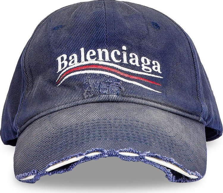 wijs Zegevieren eetbaar Balenciaga Political Campaign Destroyed Cap 'Sapphire/White' | GOAT