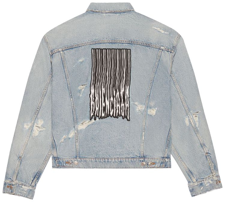 Balenciaga Large Fit Denim Jacket Clear Light Blue