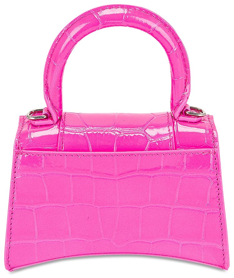Balenciaga Chain Strap Hourglass Mini Bag Neon Pink