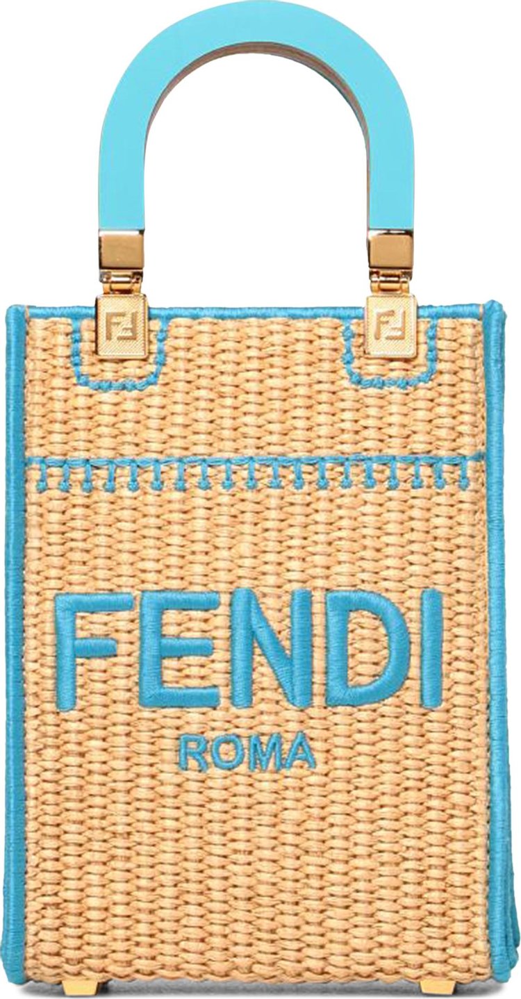 Fendi Mini Sunshine Bag 'Natural/Cyber Blue'