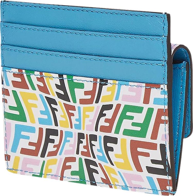 Fendi FF Vertigo Logo Card Case Cyber Blue